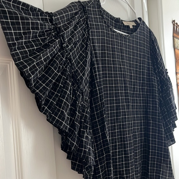 Loft Black and White Checkered Blouse - Picture 2 of 4